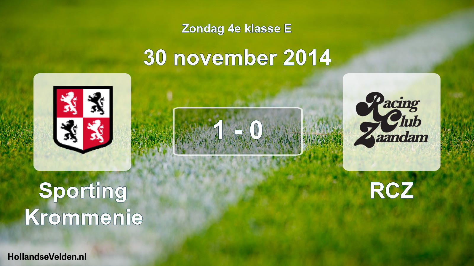 Total number of matches played: Sporting Krommenie - RCZ 1 - 0 (30 November 2014)
