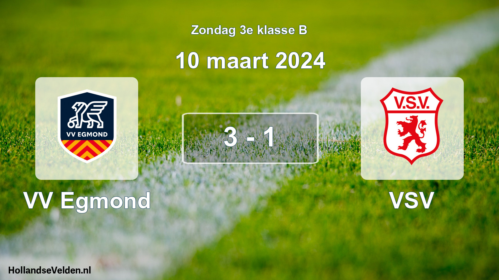 Total number of matches played: VV Egmond - VSV 3 - 1 (10 March 2024)