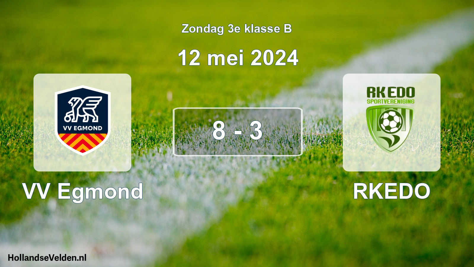 Total number of matches played: VV Egmond - RKEDO 8 - 3 (12 May 2024)
