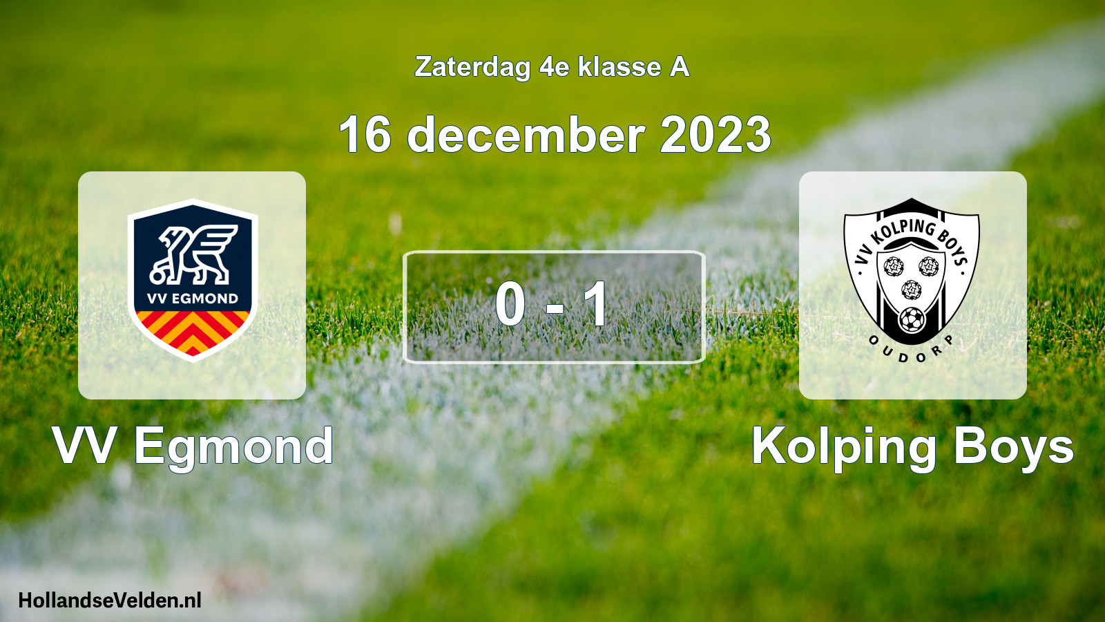 Total number of matches played: VV Egmond - Kolping Boys 0 - 1 (16 December 2023)