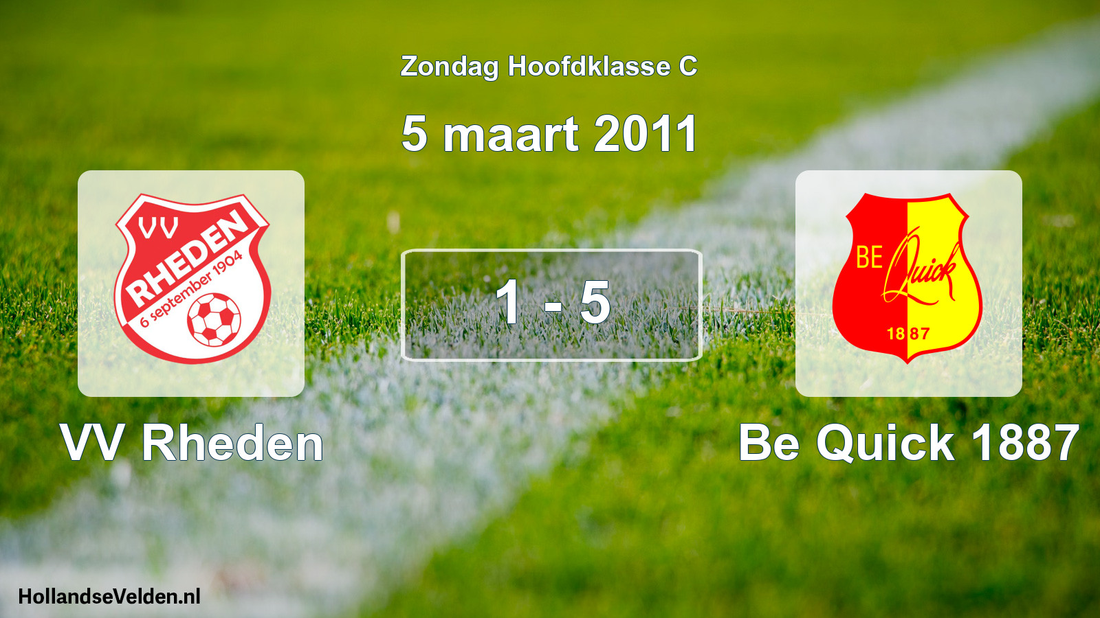 Total number of matches played: VV Rheden - Be Quick 1887 1 - 5 (5 March 2011)