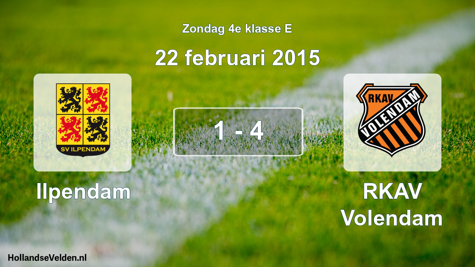 Total number of matches played: Ilpendam - RKAV Volendam 1 - 4 (22 February 2015)