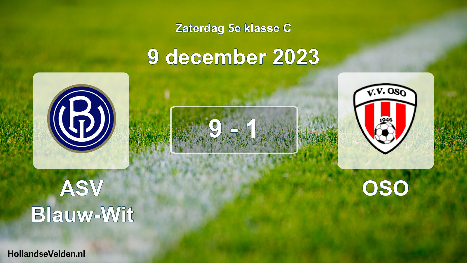 Gespeelde wedstrijd: ASV Blauw-Wit - OSO 9 - 1 (9 december 2023)