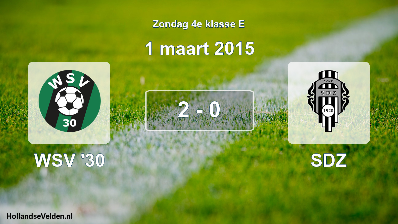 Total number of matches played: WSV '30 - SDZ 2 - 0 (1 March 2015)