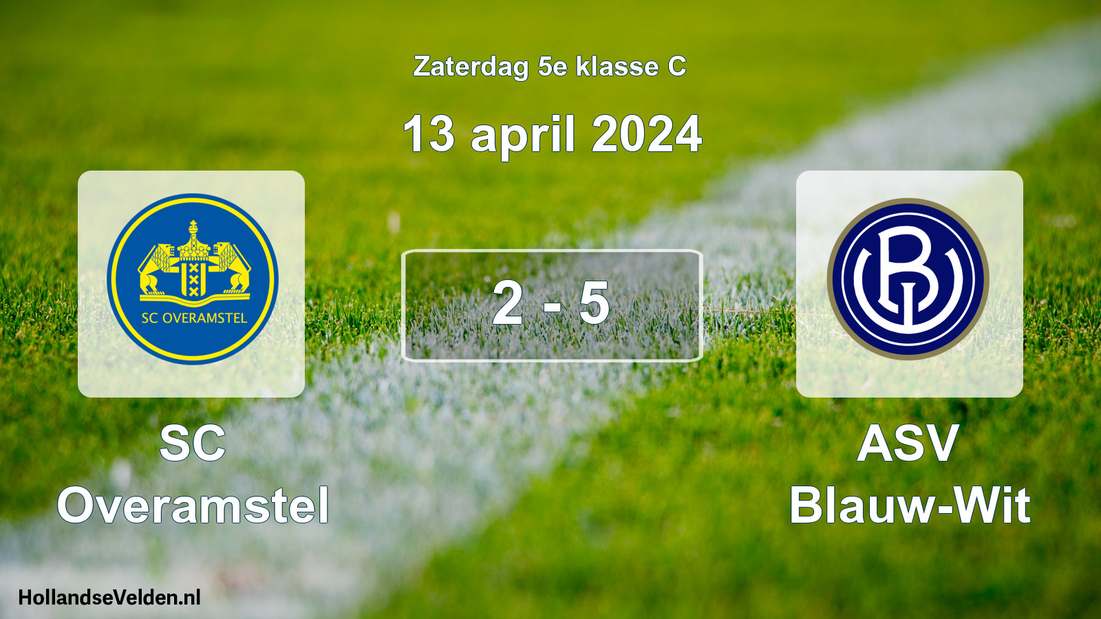 Total number of matches played: SC Overamstel - ASV Blauw-Wit 2 - 5 (13 April 2024)