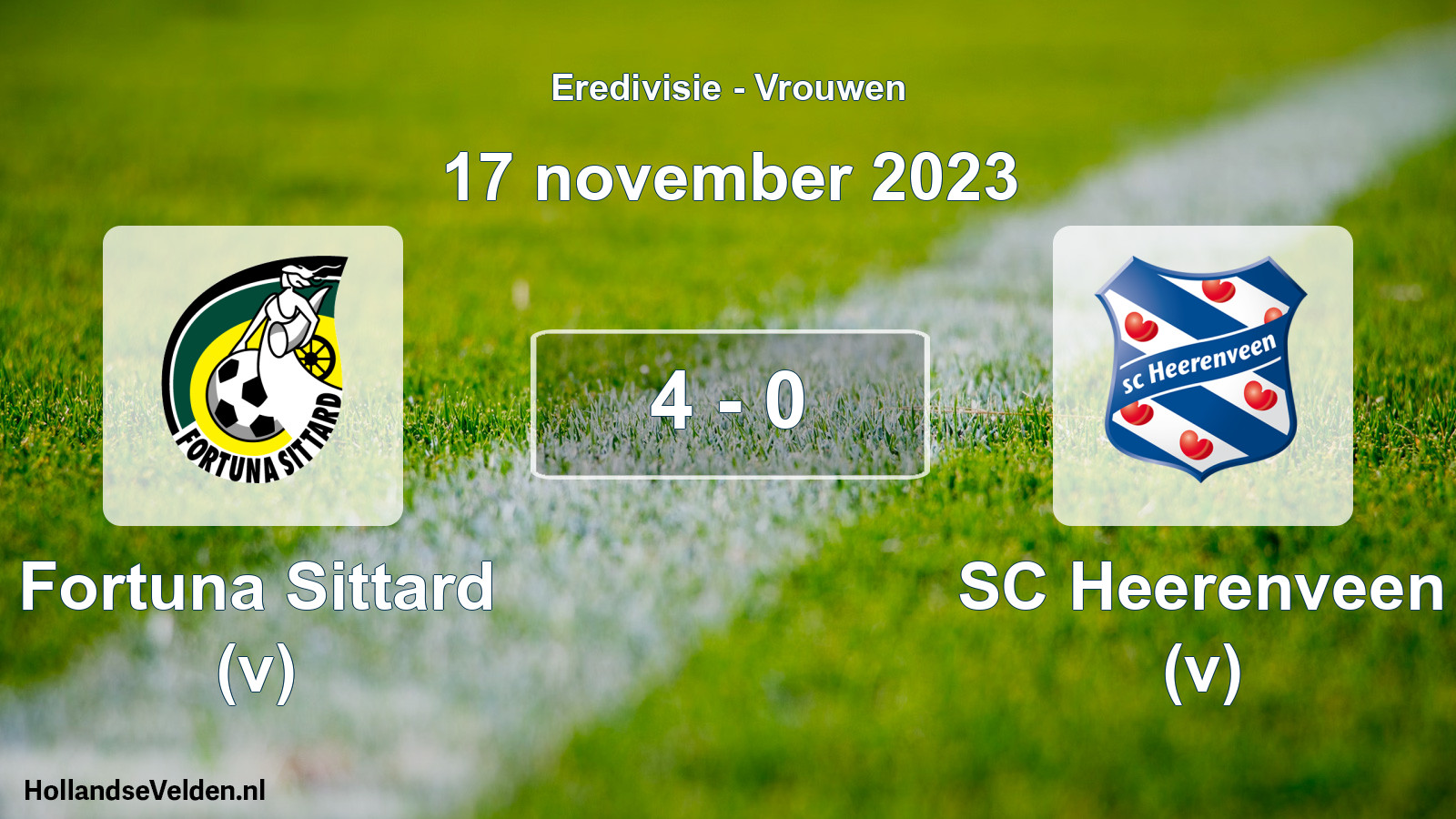 Total number of matches played: Fortuna Sittard (v) - SC Heerenveen (v) 4 - 0 (17 November 2023)