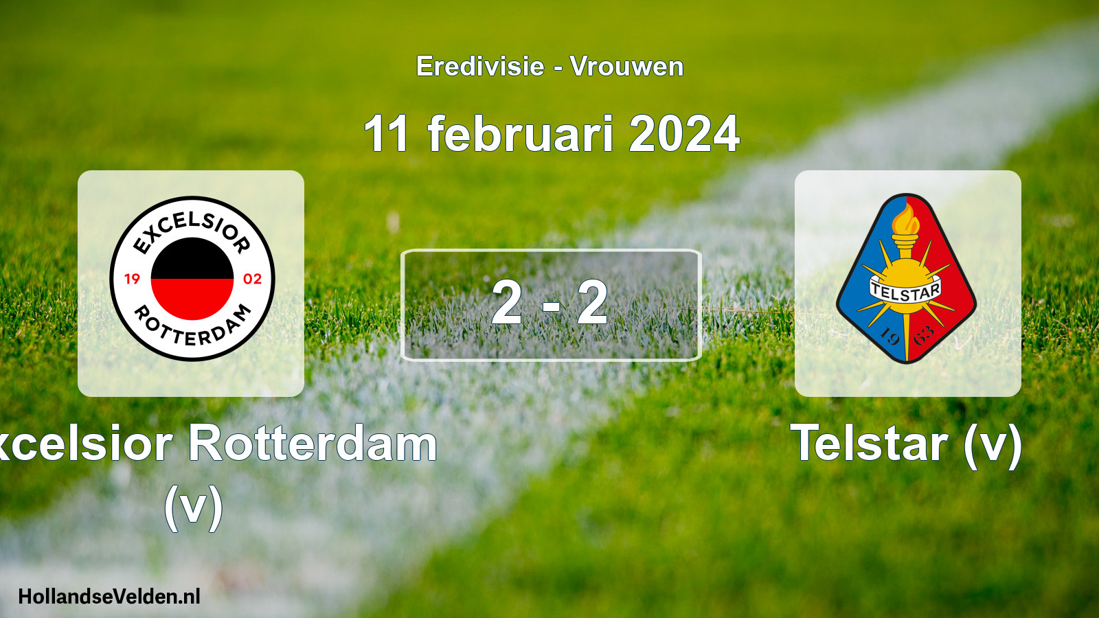 Total number of matches played: Excelsior Rotterdam (v) - Telstar (v) 2 - 2 (11 February 2024)