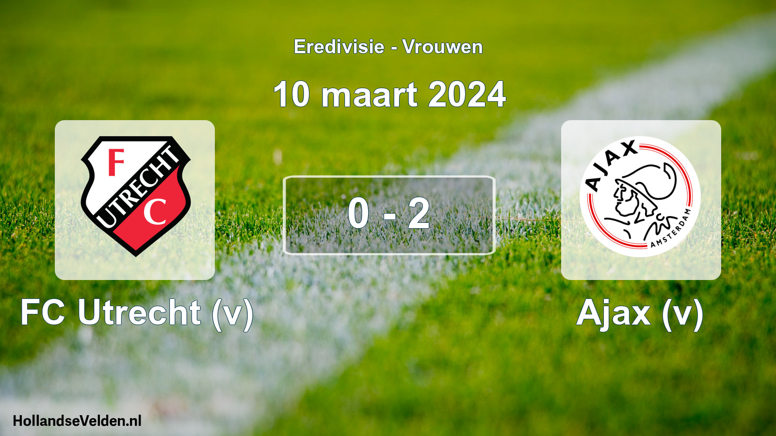 Total number of matches played: FC Utrecht (v) - Ajax (v) 0 - 2 (10 March 2024)
