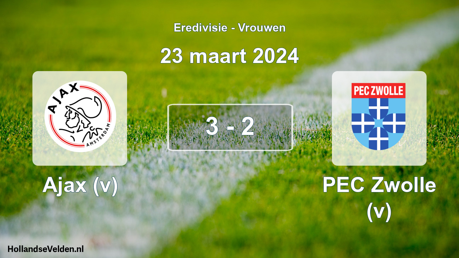 Total number of matches played: Ajax (v) - PEC Zwolle (v) 3 - 2 (23 March 2024)