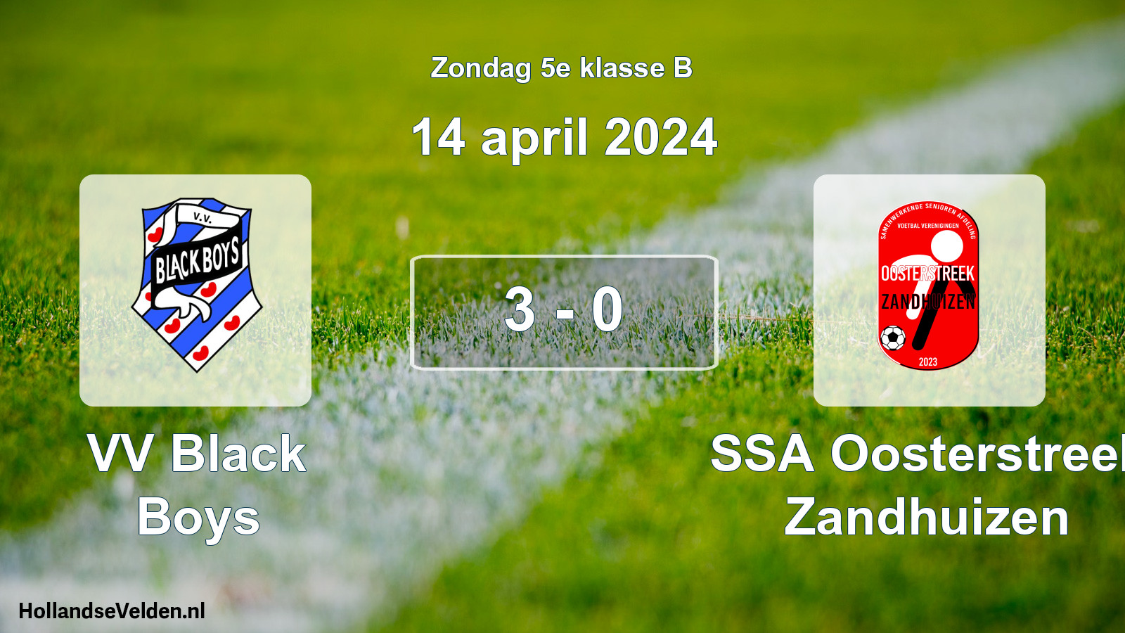 Total number of matches played: VV Black Boys - SSA Oosterstreek Zandhuizen 3 - 0 (14 April 2024)