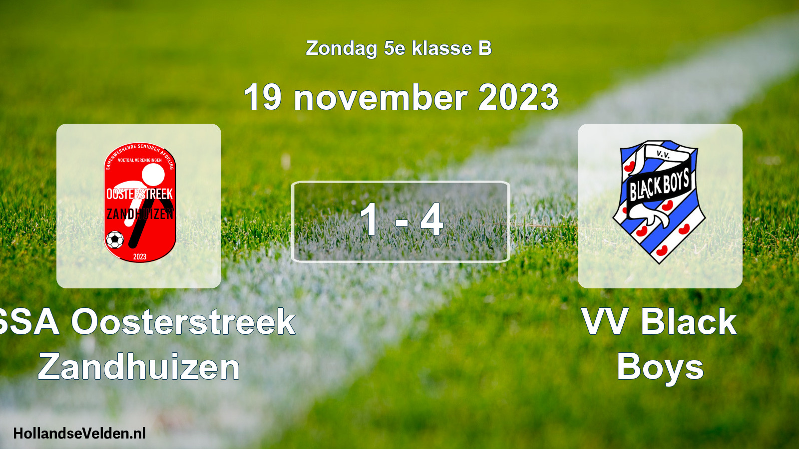 Total number of matches played: SSA Oosterstreek Zandhuizen - VV Black Boys 1 - 4 (19 November 2023)