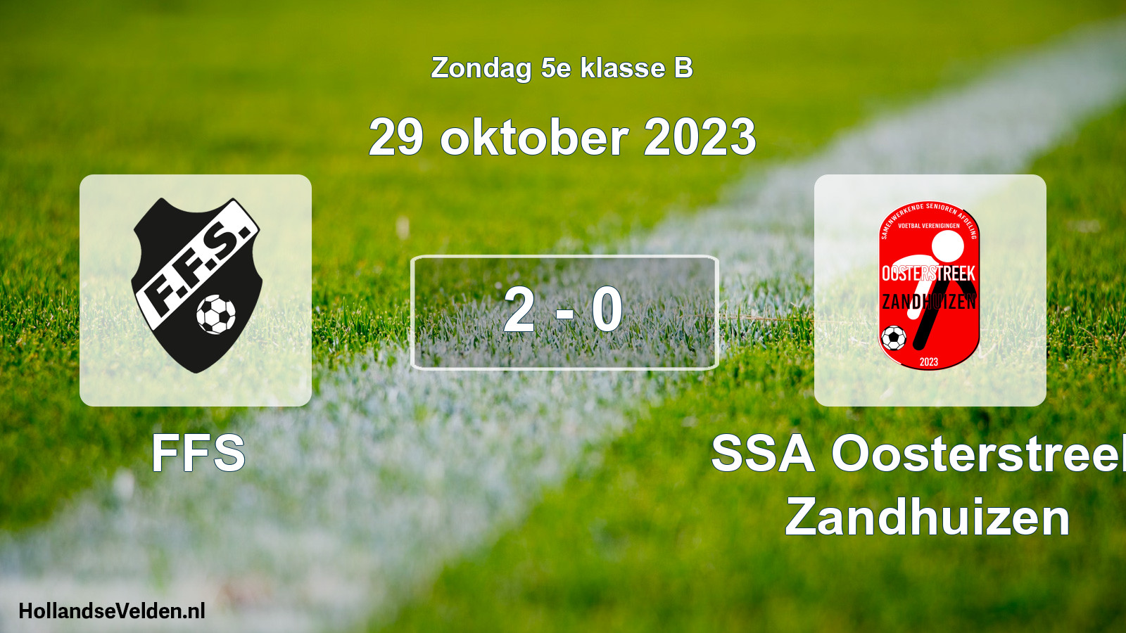 Total number of matches played: FFS - SSA Oosterstreek Zandhuizen 2 - 0 (29 October 2023)