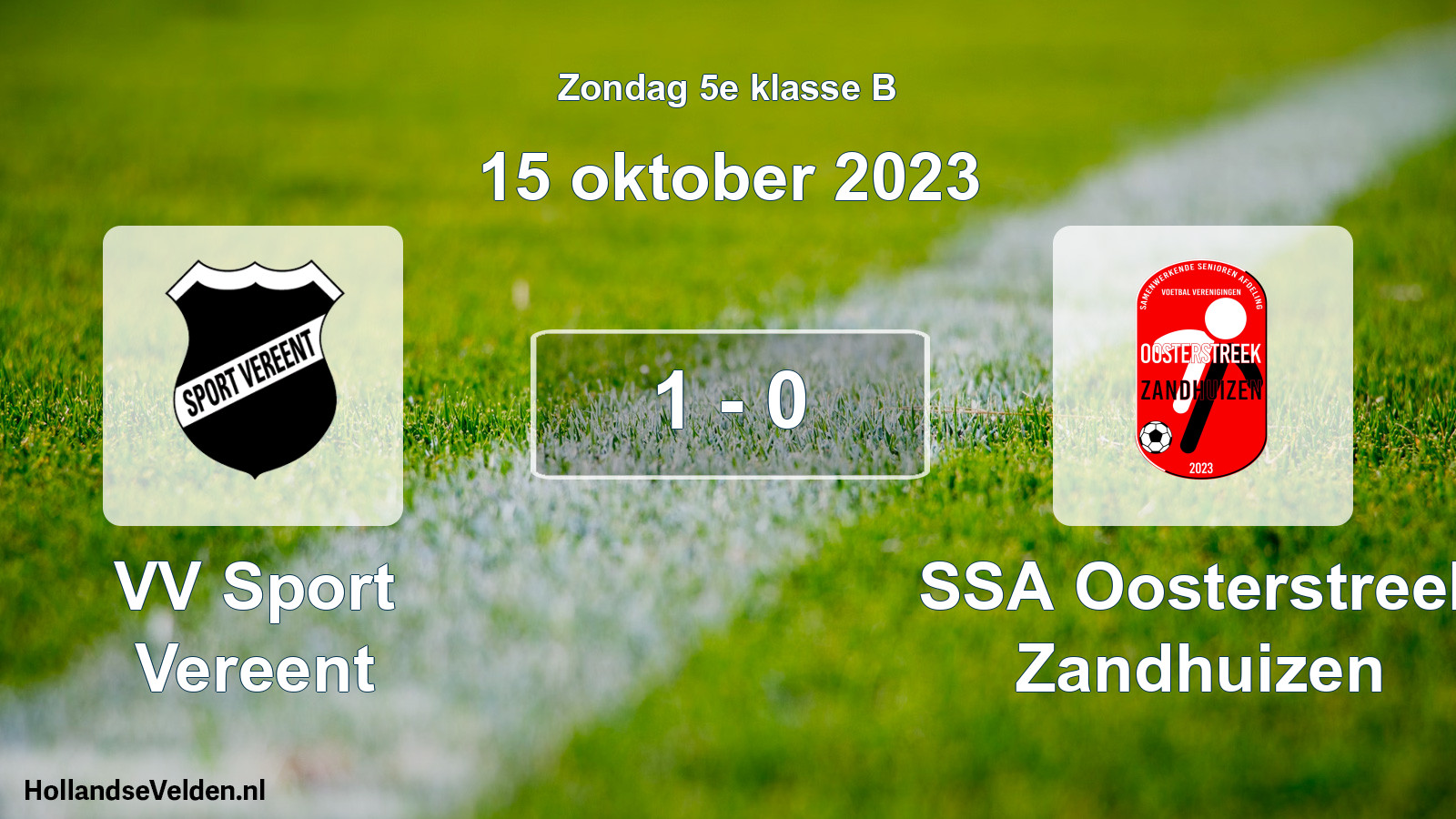 Total number of matches played: VV Sport Vereent - SSA Oosterstreek Zandhuizen 1 - 0 (15 October 2023)