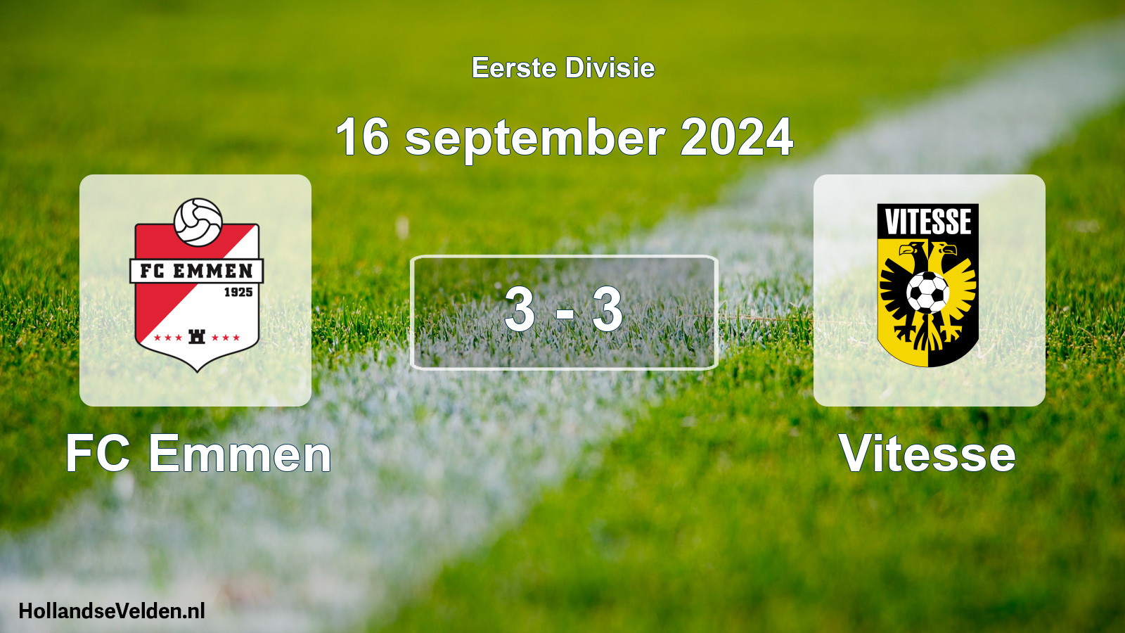 Total number of matches played: FC Emmen - Vitesse 3 - 3 (16 September 2024)