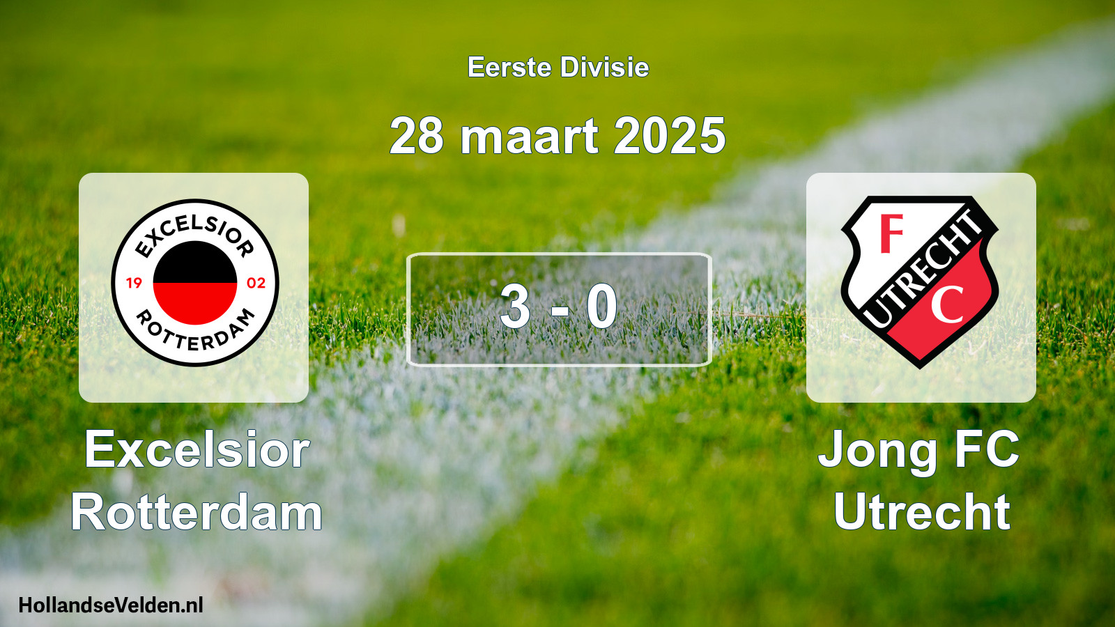 Total number of matches played: Excelsior Rotterdam - Jong FC Utrecht 3 - 0 (28 March 2025)