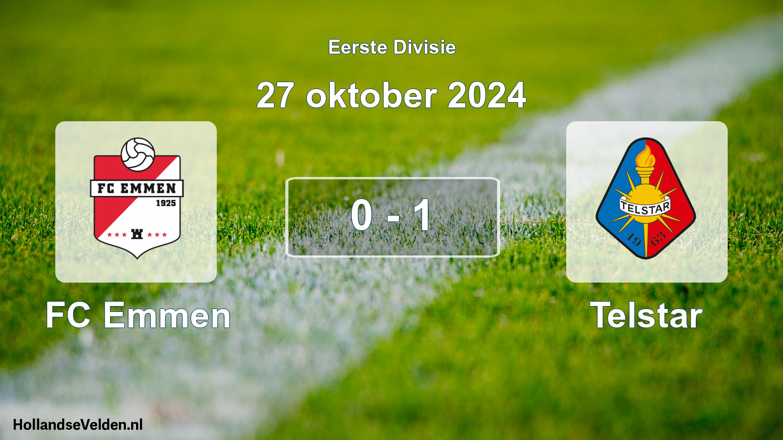 Total number of matches played: FC Emmen - Telstar 0 - 1 (27 October 2024)
