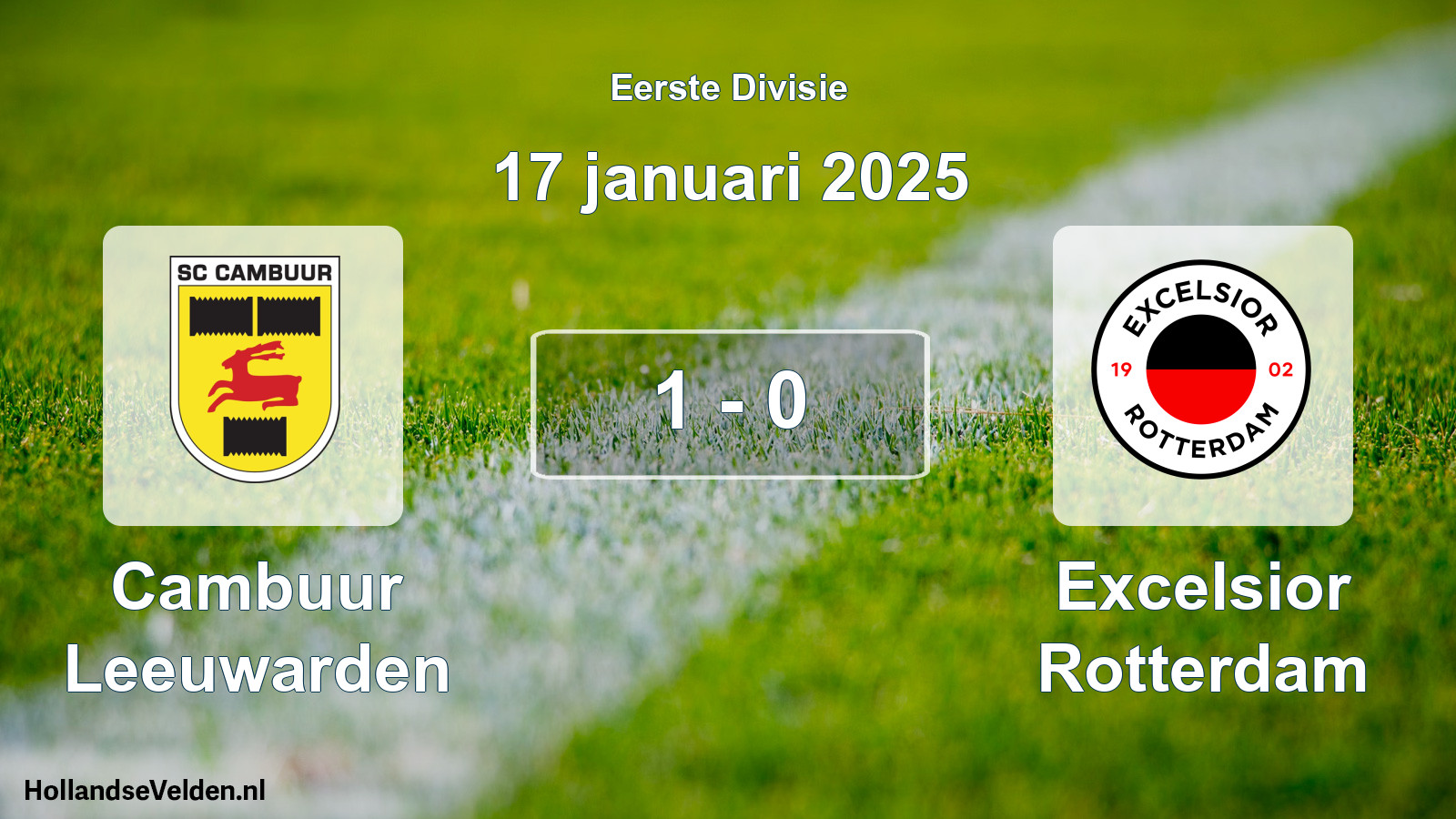Total number of matches played: Cambuur Leeuwarden - Excelsior Rotterdam 1 - 0 (17 January 2025)