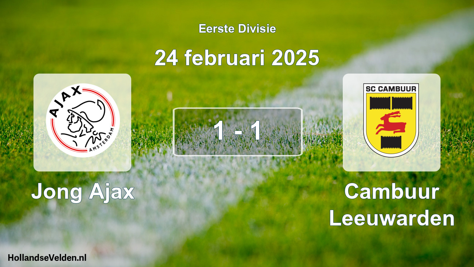 Total number of matches played: Jong Ajax - Cambuur Leeuwarden 1 - 1 (24 February 2025)