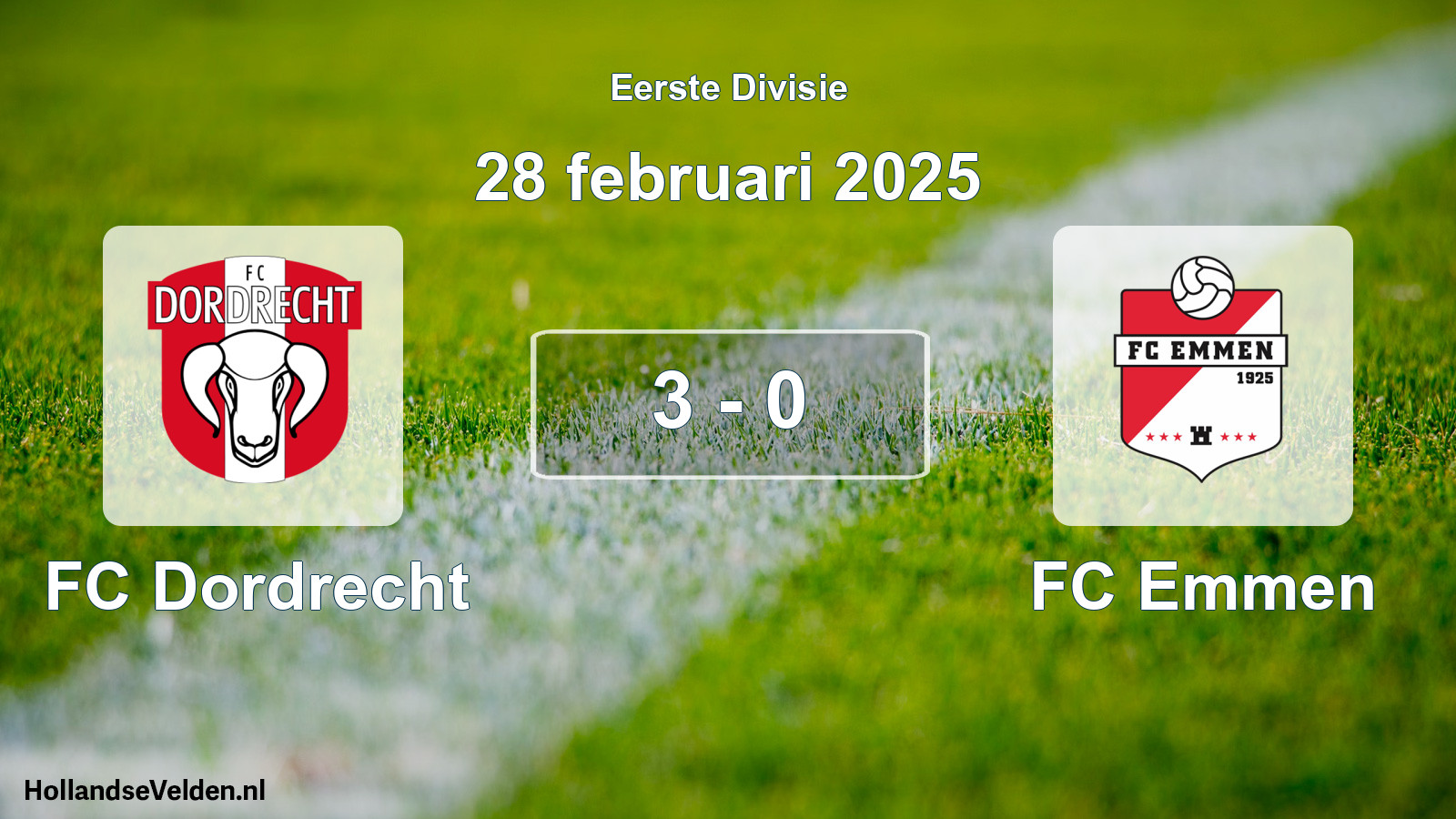 Total number of matches played: FC Dordrecht - FC Emmen 3 - 0 (28 February 2025)