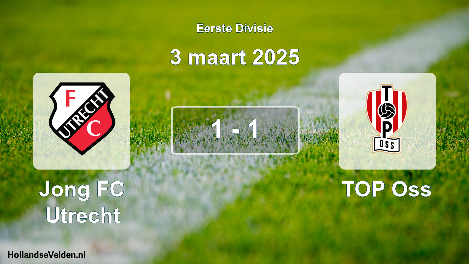 Total number of matches played: Jong FC Utrecht - TOP Oss 1 - 1 (3 March 2025)