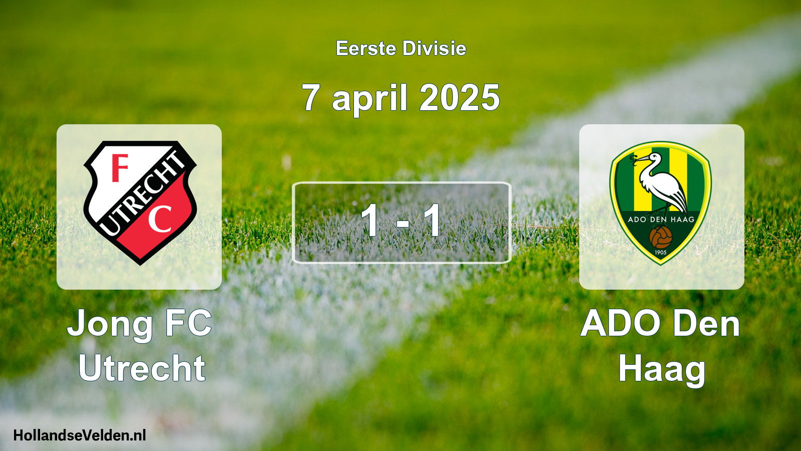 Total number of matches played: Jong FC Utrecht - ADO Den Haag 1 - 1 (7 April 2025)