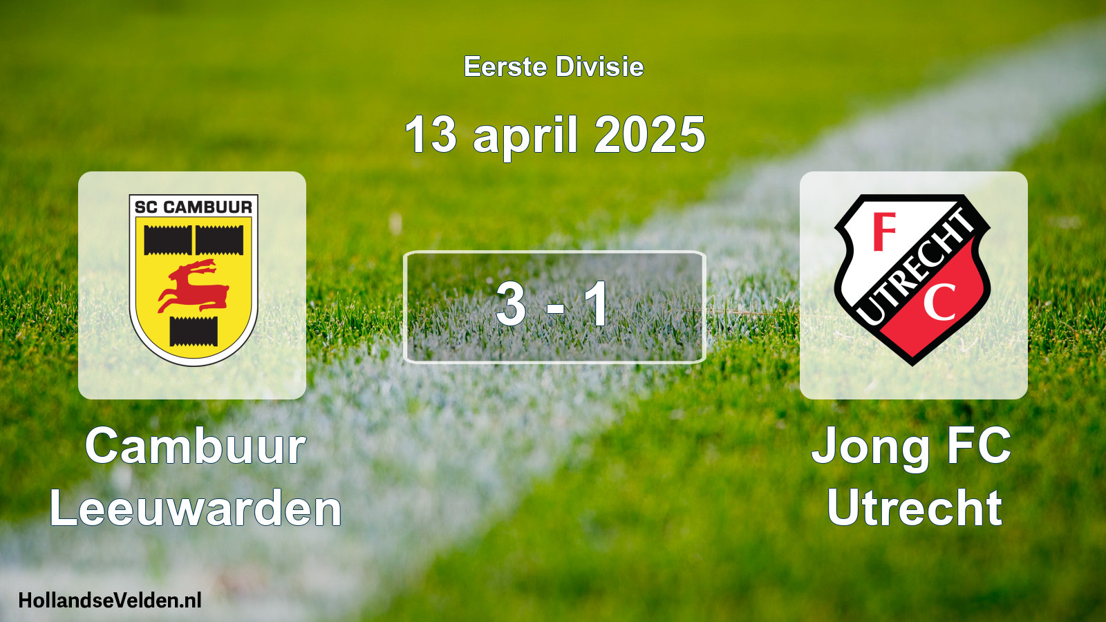 Total number of matches played: Cambuur Leeuwarden - Jong FC Utrecht 3 - 1 (13 April 2025)