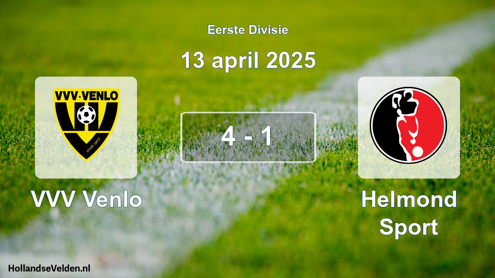 Total number of matches played: VVV Venlo - Helmond Sport 4 - 1 (13 April 2025)