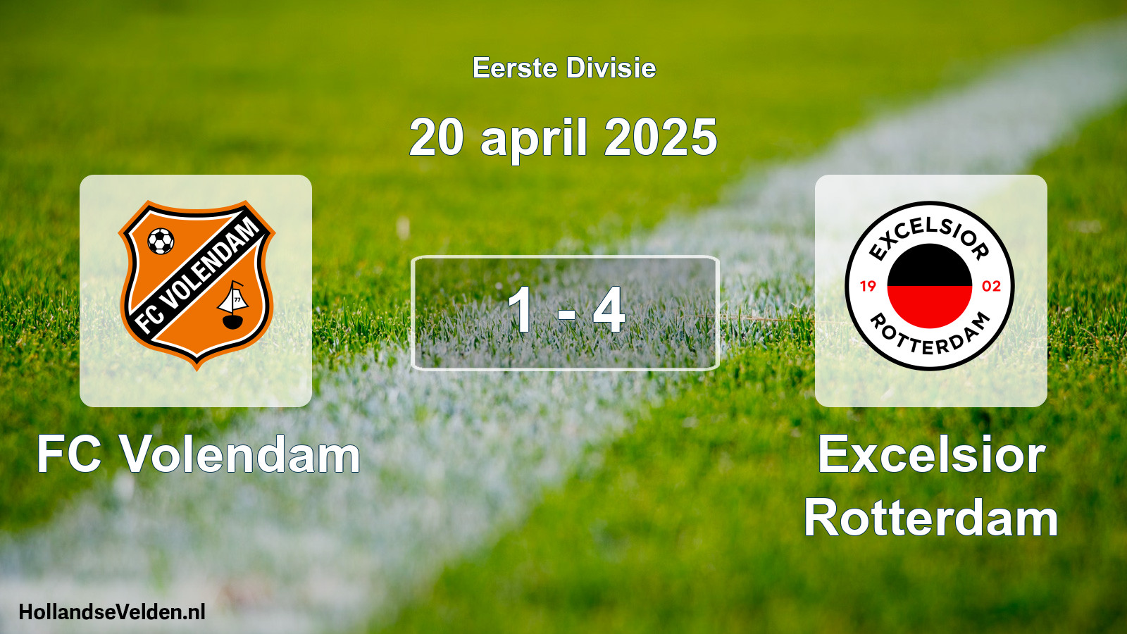 Total number of matches played: FC Volendam - Excelsior Rotterdam 1 - 4 (20 April 2025)