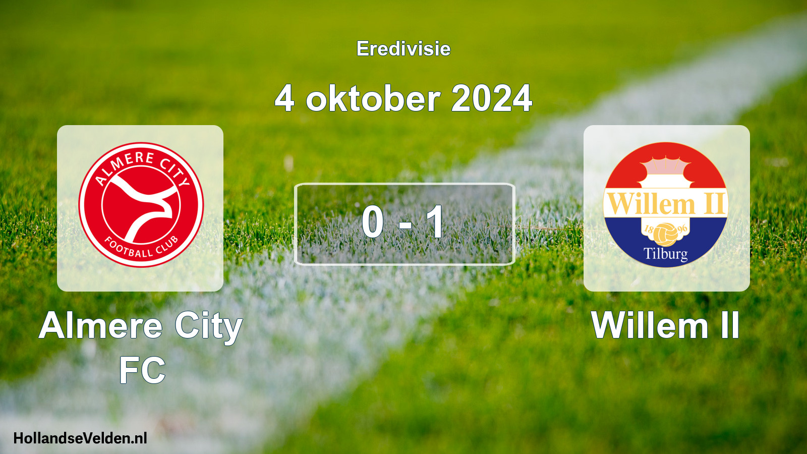 Total number of matches played: Almere City FC - Willem II 0 - 1 (4 October 2024)