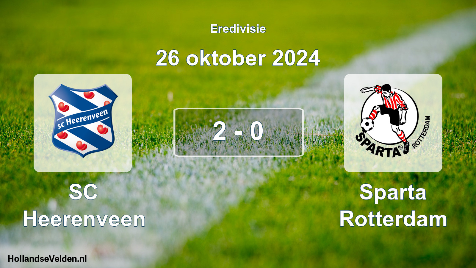 Total number of matches played: SC Heerenveen - Sparta Rotterdam 2 - 0 (26 October 2024)