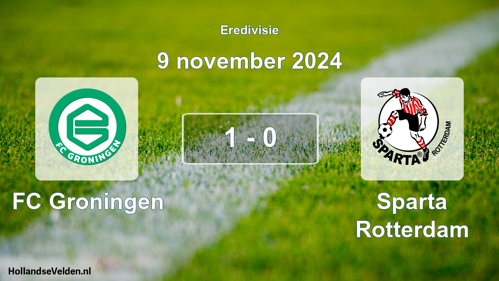 Total number of matches played: FC Groningen - Sparta Rotterdam 1 - 0 (9 November 2024)