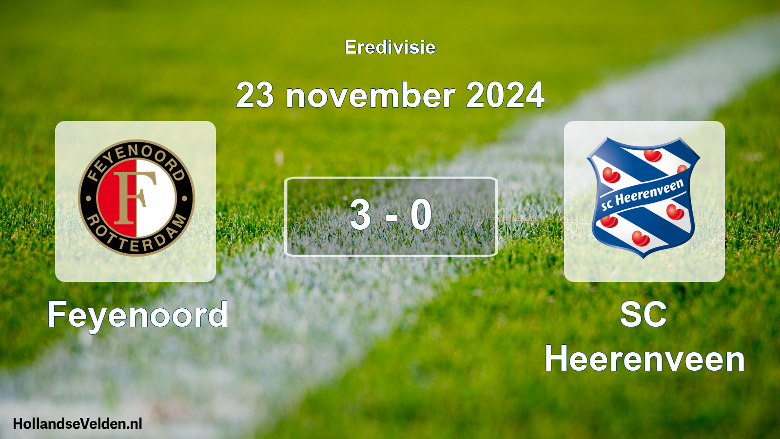 Total number of matches played: Feyenoord - SC Heerenveen 3 - 0 (23 November 2024)