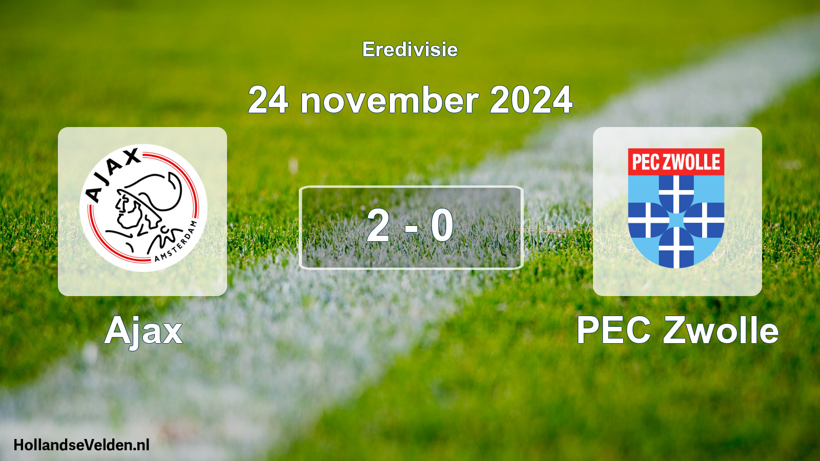 Total number of matches played: Ajax - PEC Zwolle 2 - 0 (24 November 2024)