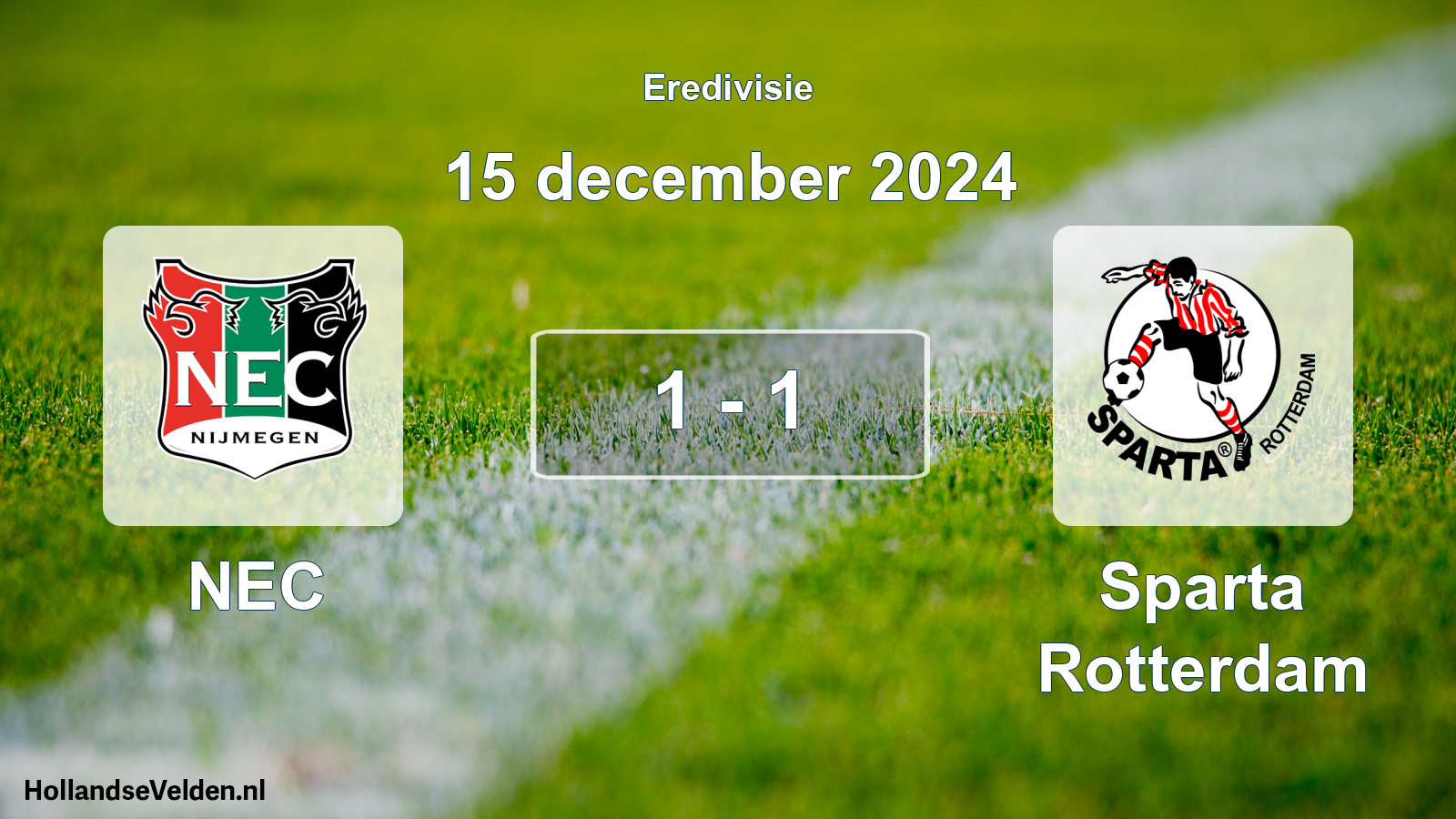 Total number of matches played: NEC - Sparta Rotterdam 1 - 1 (15 December 2024)