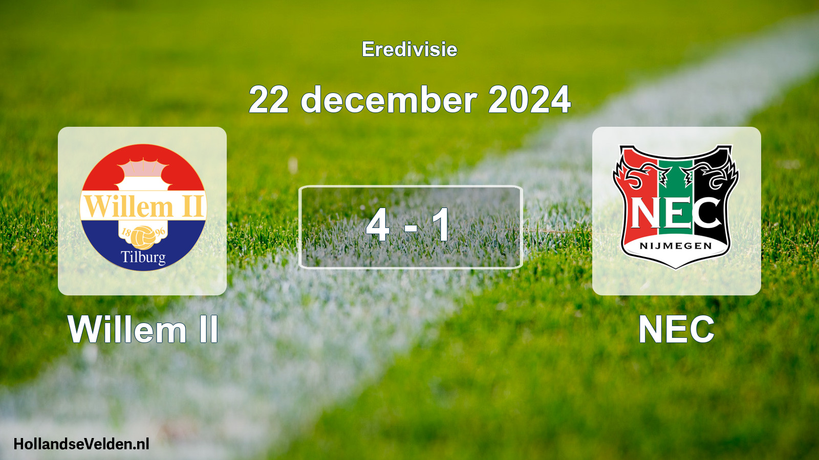 Total number of matches played: Willem II - NEC 4 - 1 (22 December 2024)