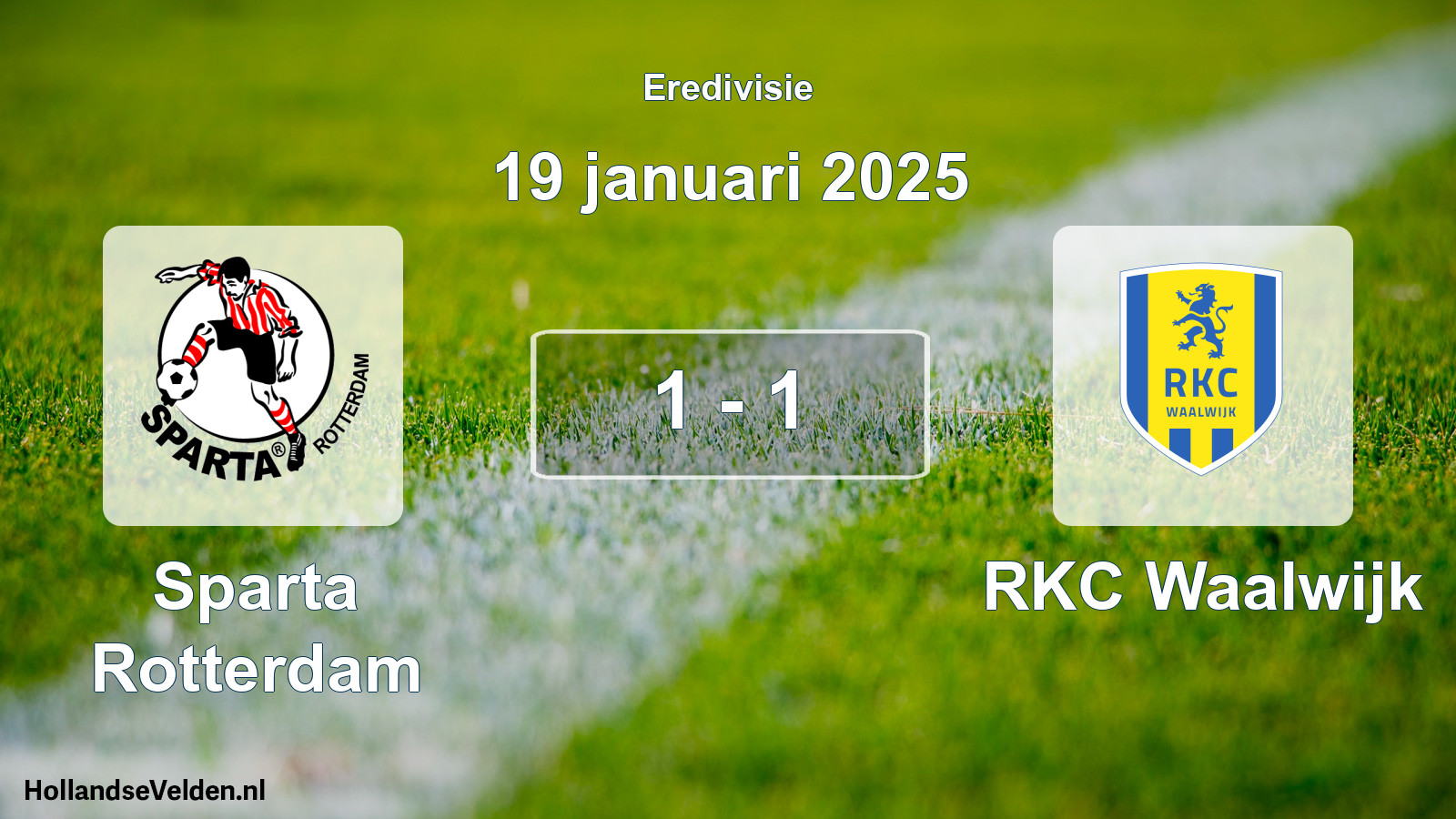 Total number of matches played: Sparta Rotterdam - RKC Waalwijk 1 - 1 (19 January 2025)