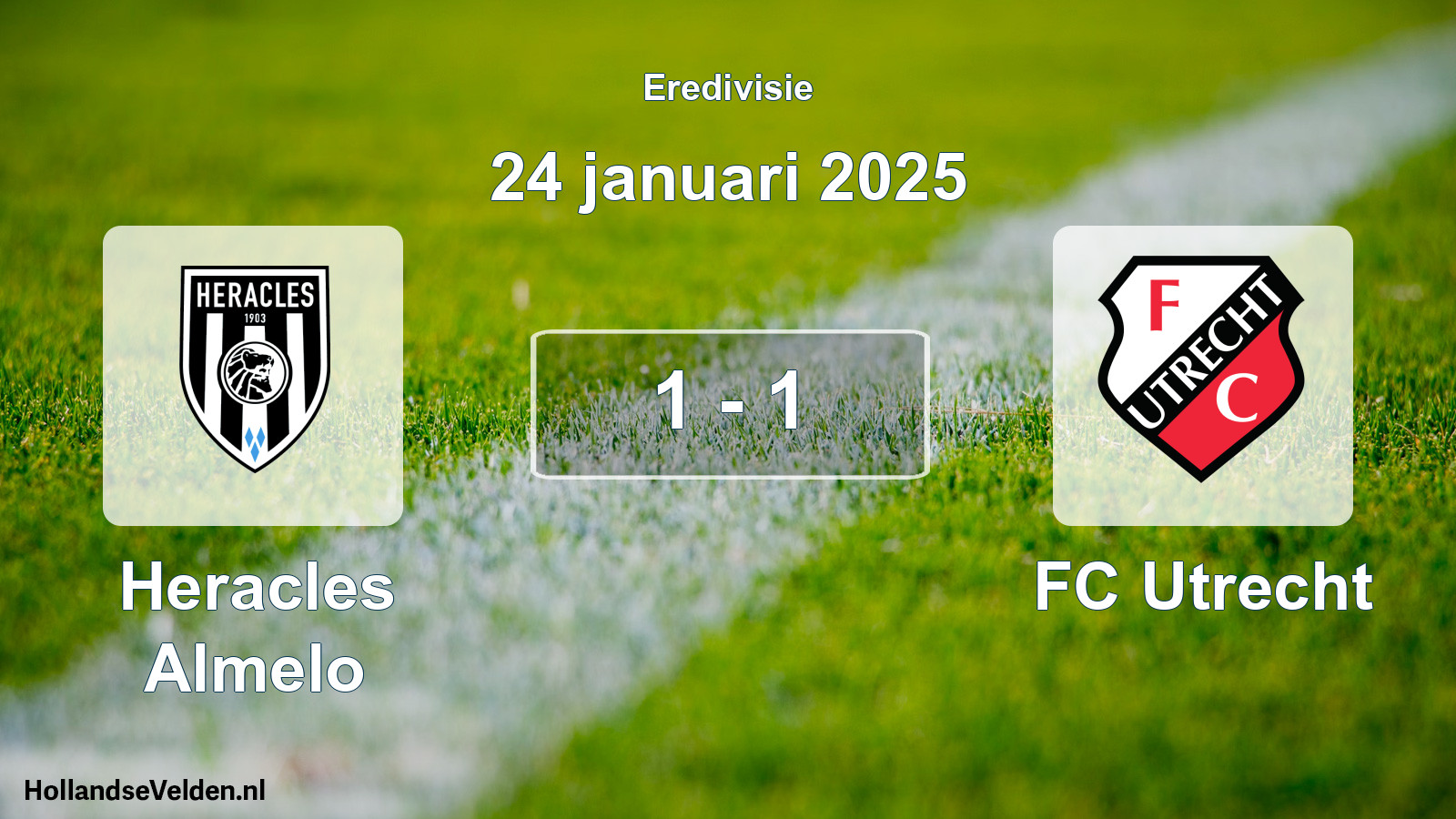 Total number of matches played: Heracles Almelo - FC Utrecht 1 - 1 (24 January 2025)