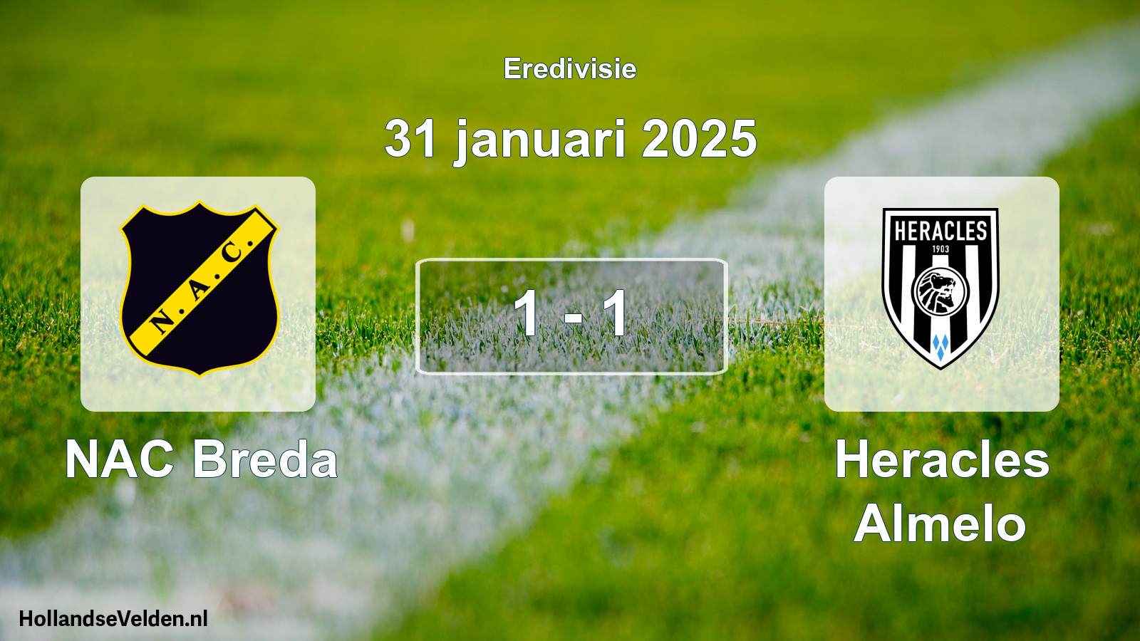 Total number of matches played: NAC Breda - Heracles Almelo 1 - 1 (31 January 2025)