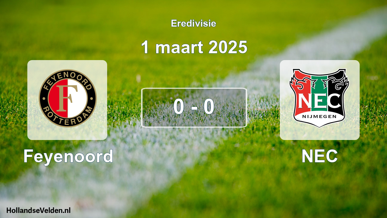 Total number of matches played: Feyenoord - NEC 0 - 0 (1 March 2025)