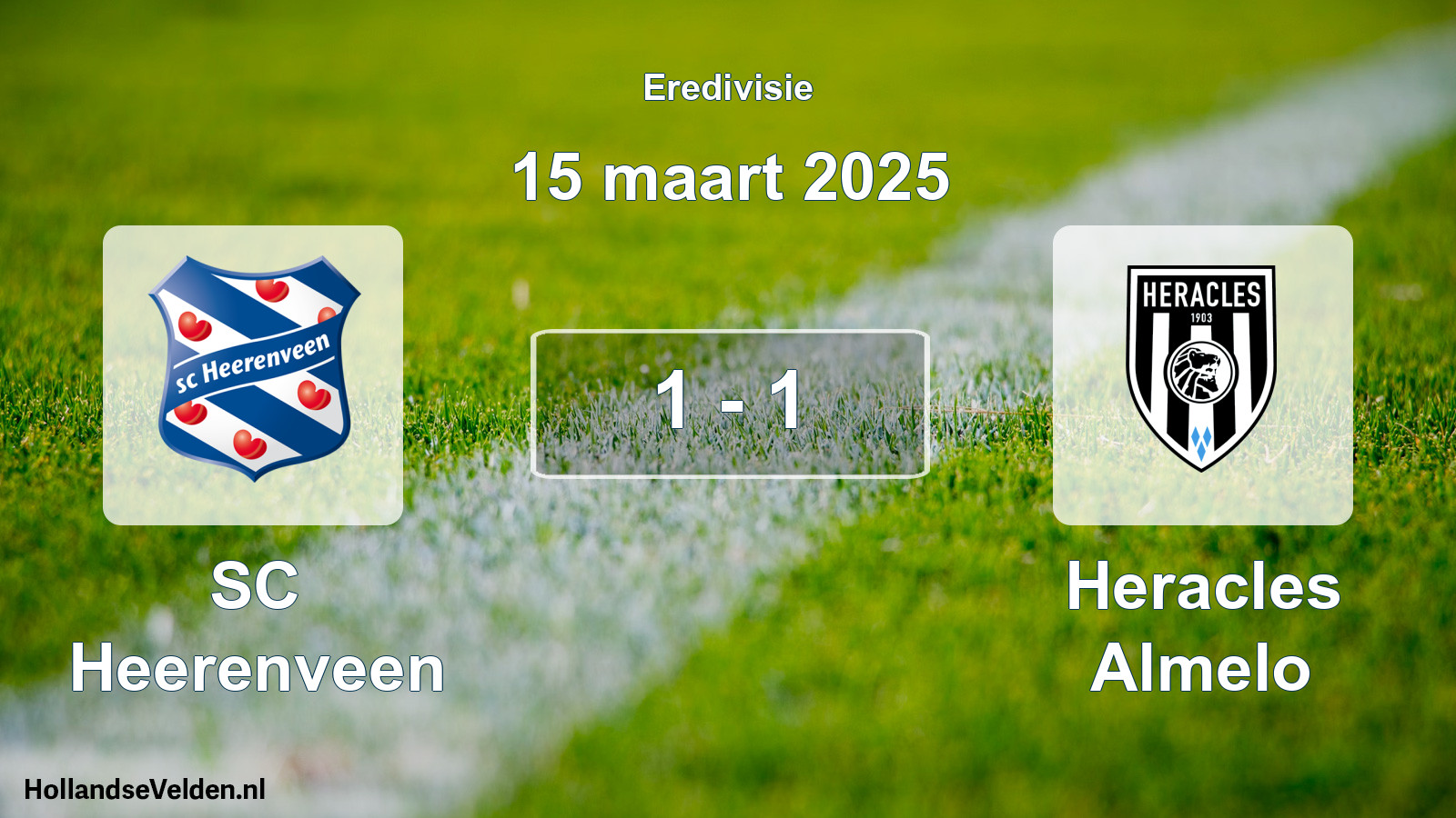 Total number of matches played: SC Heerenveen - Heracles Almelo 1 - 1 (15 March 2025)