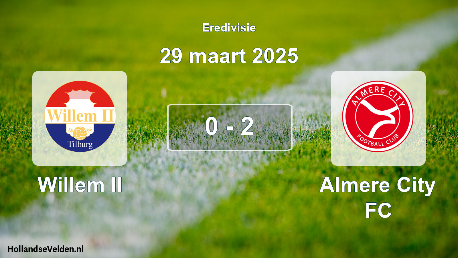 Total number of matches played: Willem II - Almere City FC 0 - 2 (29 March 2025)