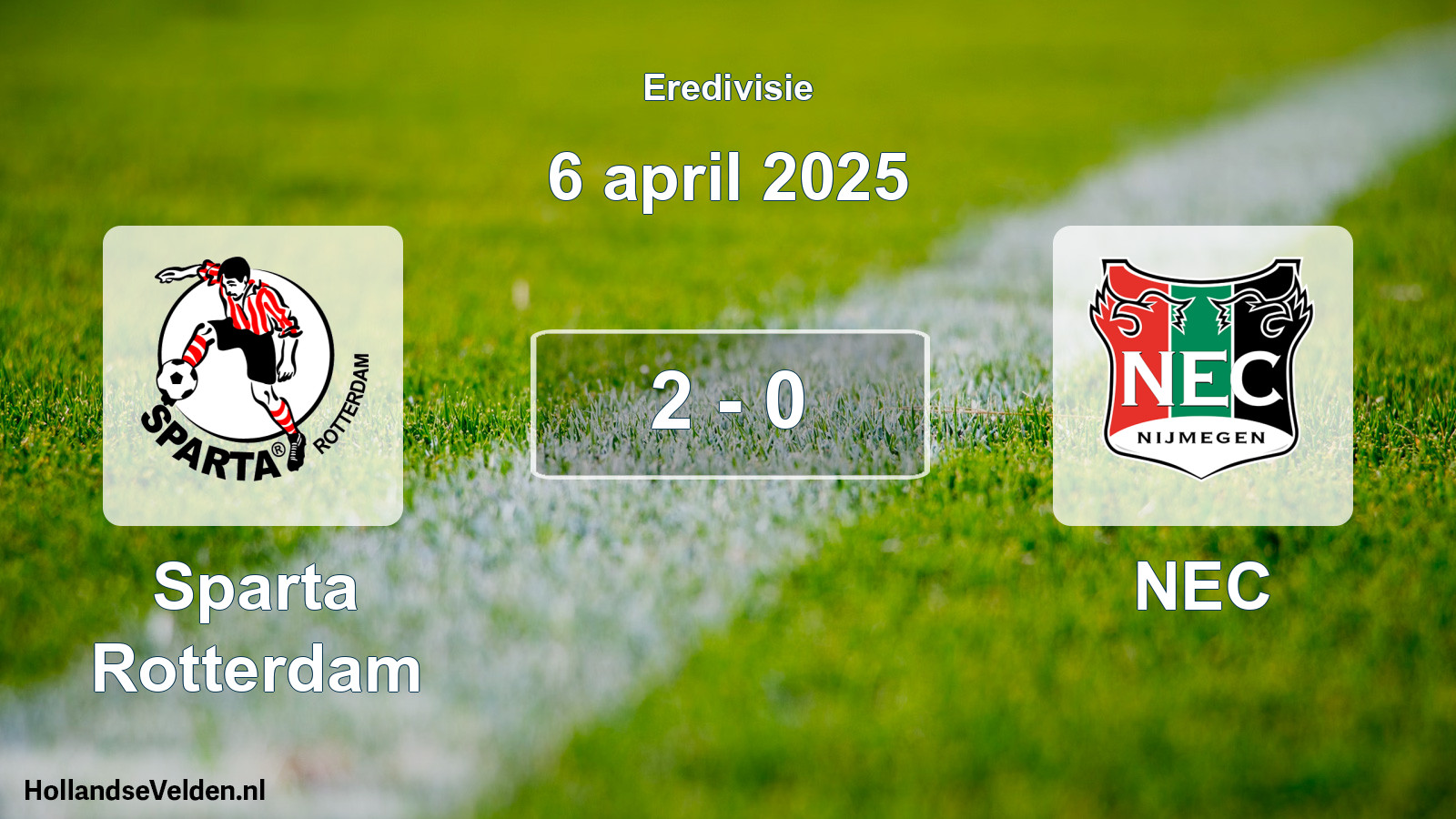 Total number of matches played: Sparta Rotterdam - NEC 2 - 0 (6 April 2025)
