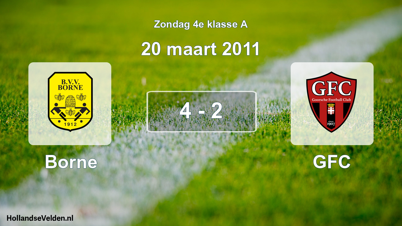 Total number of matches played: Borne - GFC 4 - 2 (20 March 2011)