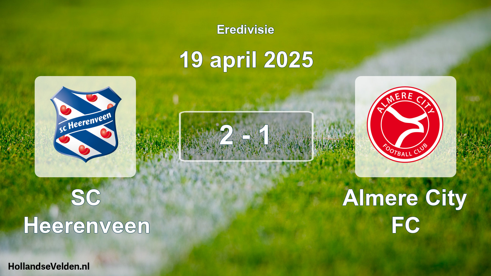 Total number of matches played: SC Heerenveen - Almere City FC 2 - 1 (19 April 2025)