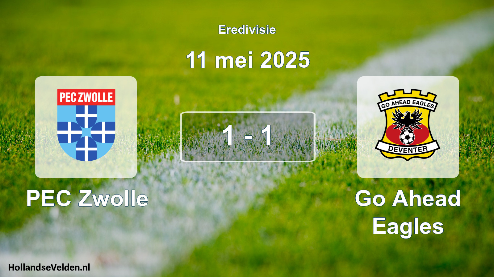 Total number of matches played: PEC Zwolle - Go Ahead Eagles 1 - 1 (11 May 2025)