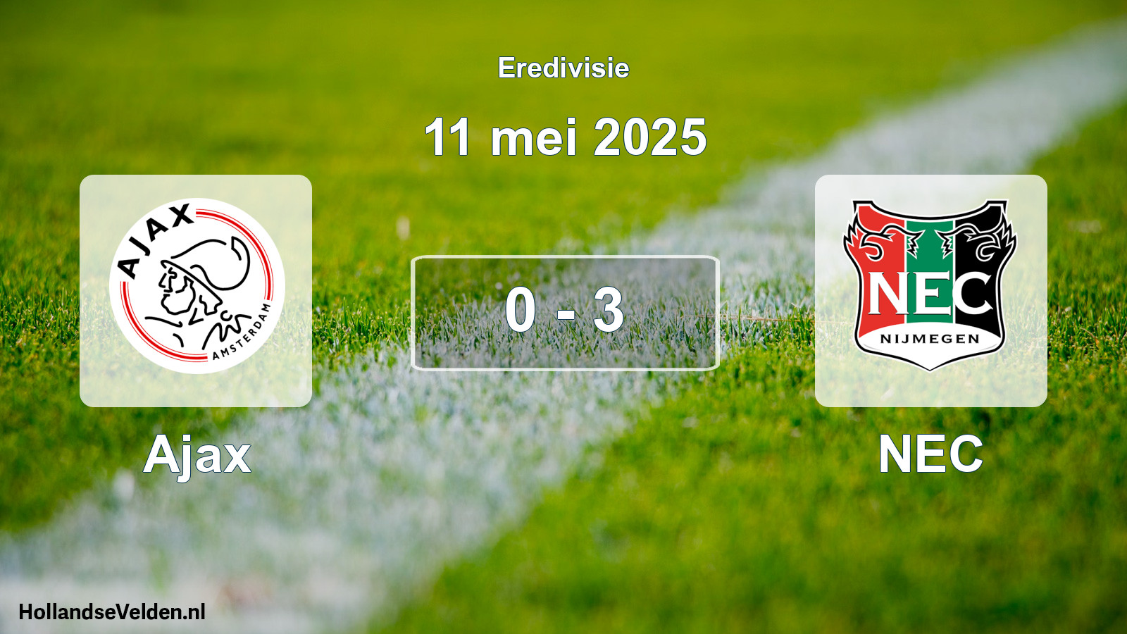 Total number of matches played: Ajax - NEC 0 - 3 (11 May 2025)