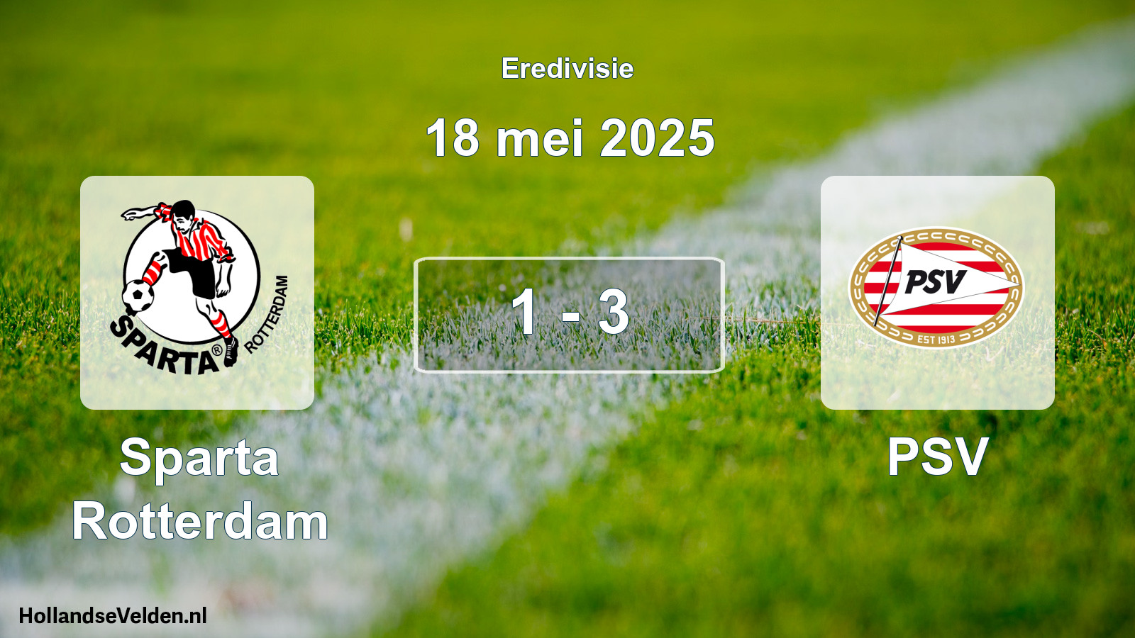 Total number of matches played: Sparta Rotterdam - PSV 1 - 3 (18 May 2025)