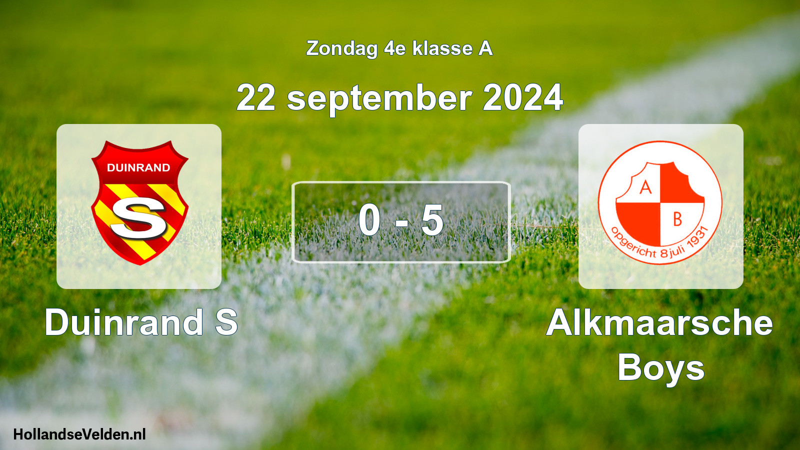 Total number of matches played: Duinrand S - Alkmaarsche Boys 0 - 5 (22 September 2024)