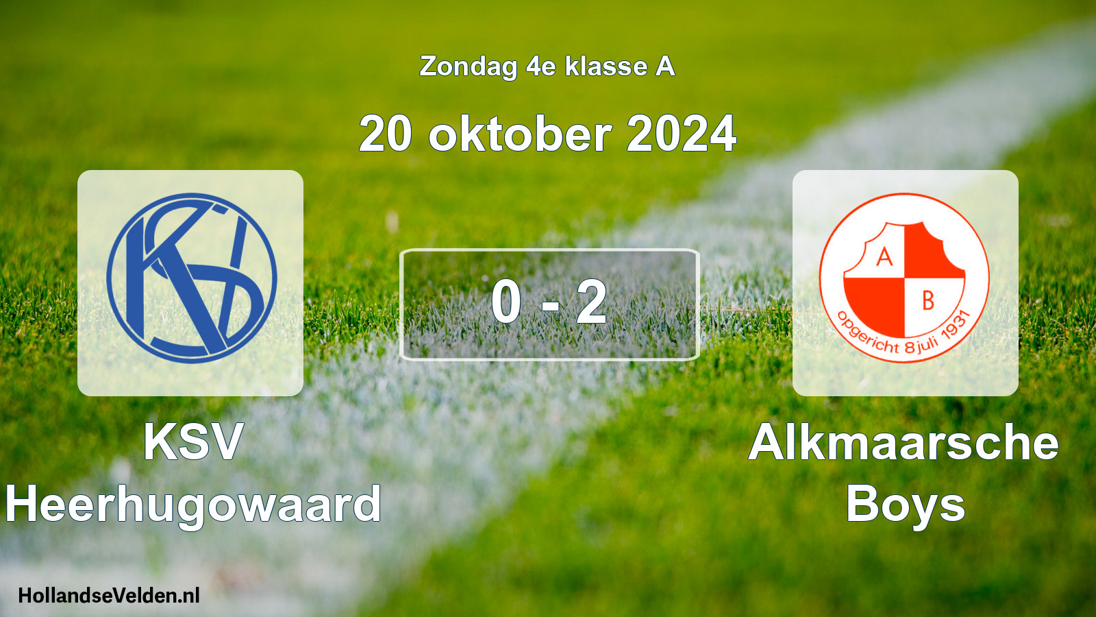 Total number of matches played: KSV Heerhugowaard - Alkmaarsche Boys 0 - 2 (20 October 2024)