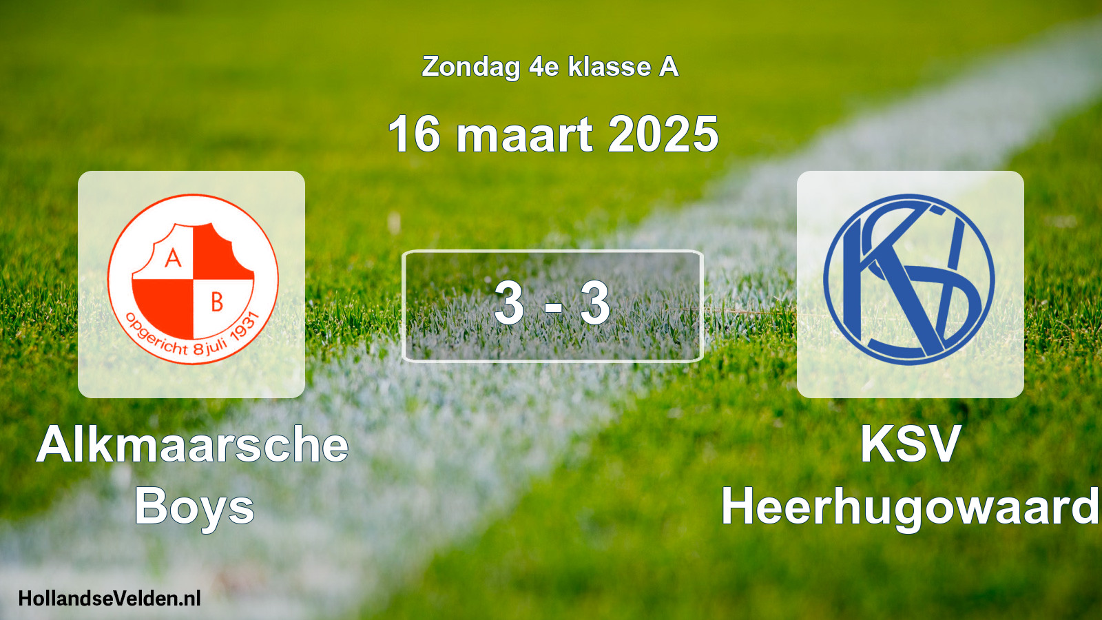 Total number of matches played: Alkmaarsche Boys - KSV Heerhugowaard 3 - 3 (16 March 2025)